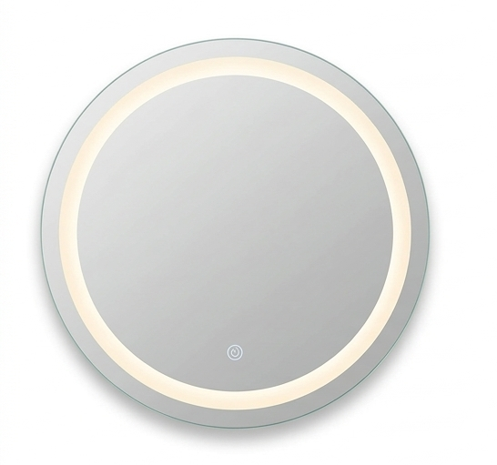 Frameless Round LED Mirror - SH-1176 (3 Colors Light, England Plug, 220V/12W, 4mm)
