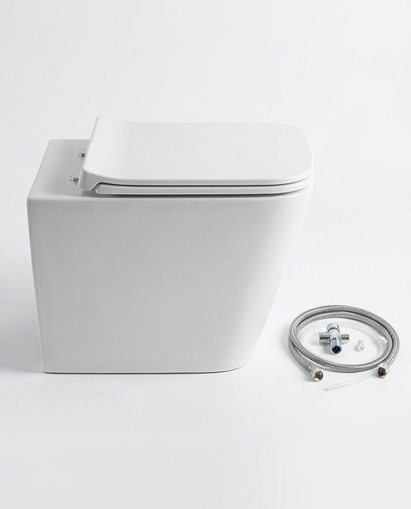 Wall Hung Toilet - SH-006 (Rimless, P-trap 180mm, with Bidet)