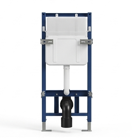 Concealed Cistern and Frame - SH-H01 (Matte Black Round Button, 80mm Slim Frame)