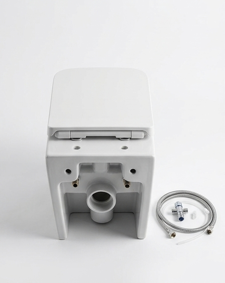 Wall Hung Toilet - SH-006 (Rimless, P-trap 180mm, with Bidet)
